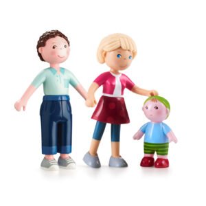 3 Little Friends figures of a family on a white background